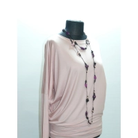 Bluzka dla puszystej perłoworóżowa w stylu Oversize